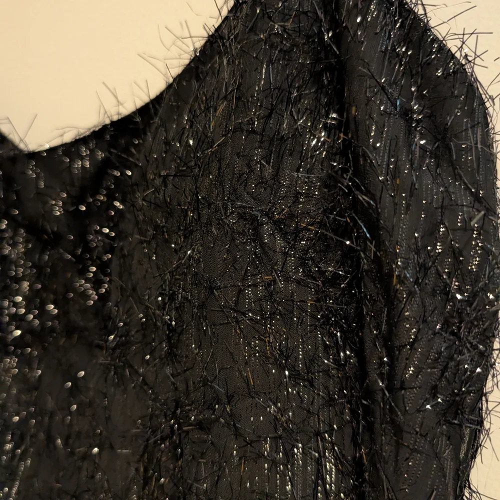 Aidan Mattox LBD Black Sparkle Fringe Slip Mini Dress Size 0 - Picture 3 of 4